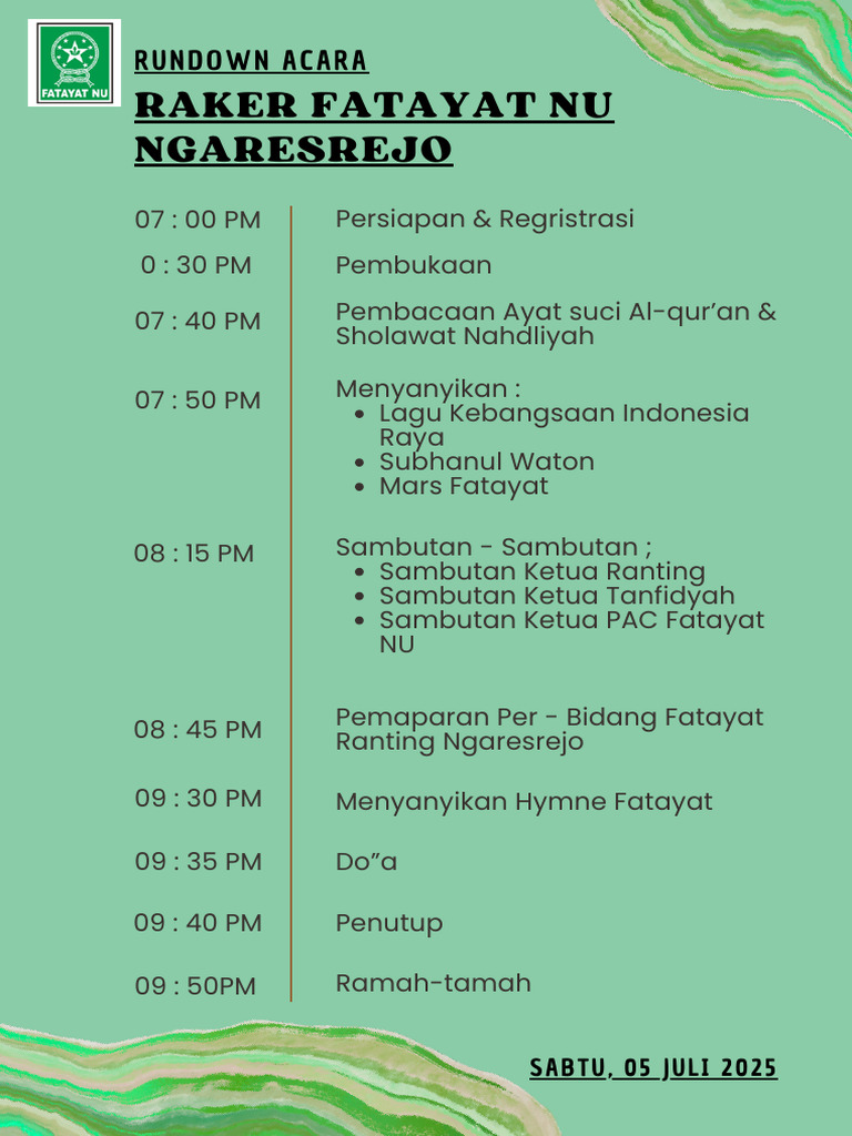 Rundown Raker Fatayat Nu | PDF