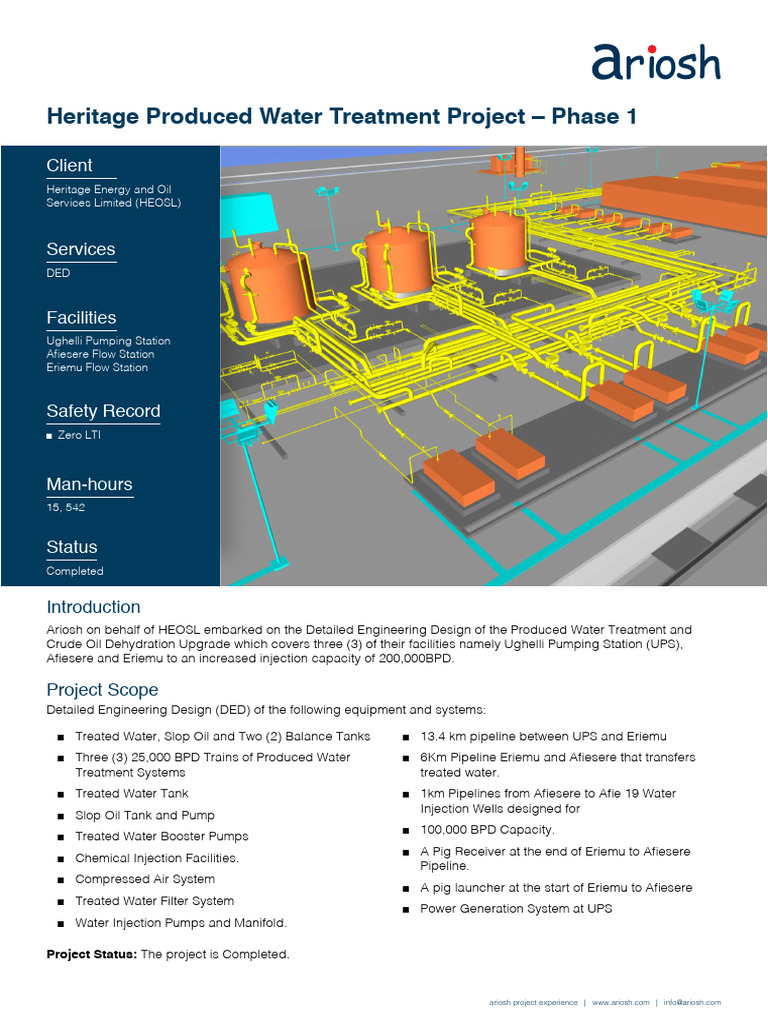Ariosh Water Treatment Project Overview | PDF
