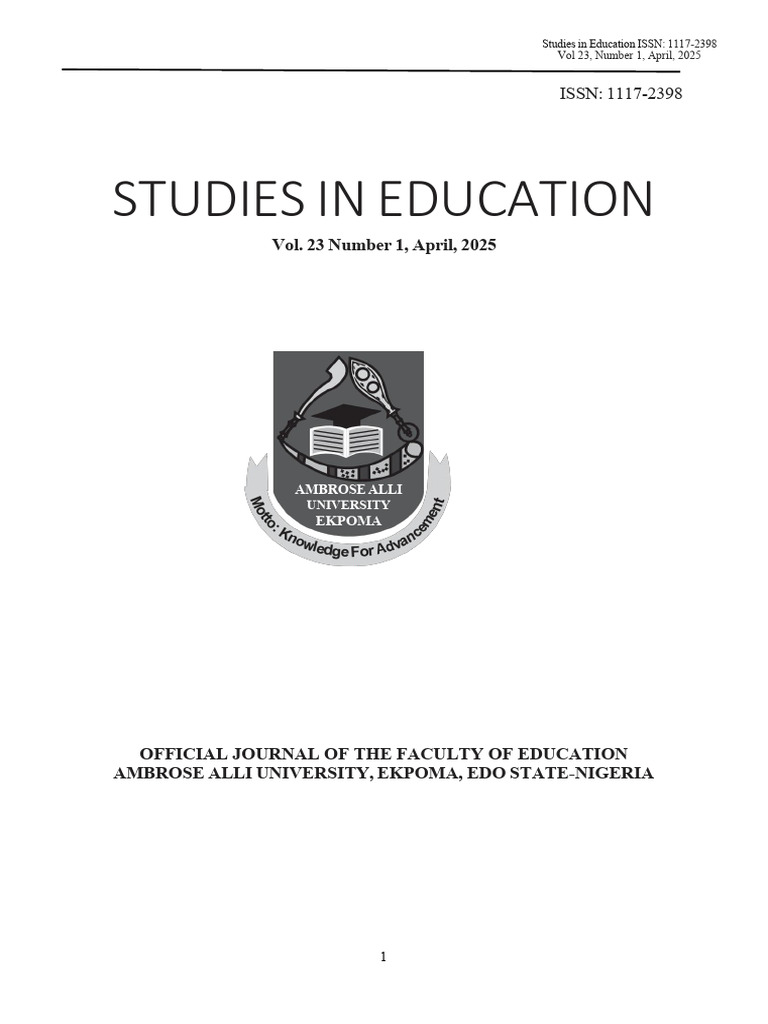 Sie+Volume+23+No 1+April+2025+Complete+Issue0updated | PDF | Teachers ...