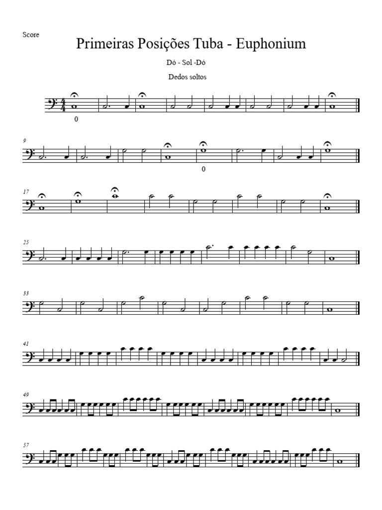 Partition Tuba-Euphonium : Dó-Sol-Dó | PDF