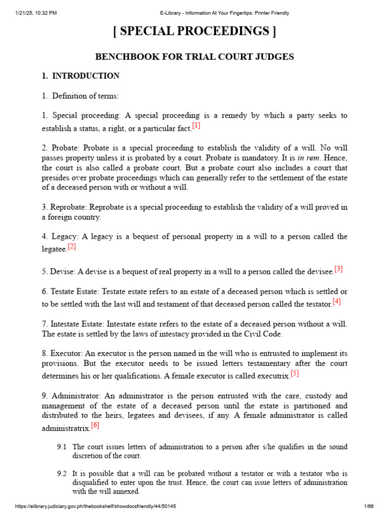 Benchbook Specpro (Old Ver) | PDF | Will And Testament | Probate