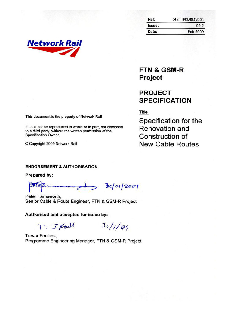FTN & GSM-R Project Specification 09.2 | PDF | General Contractor ...