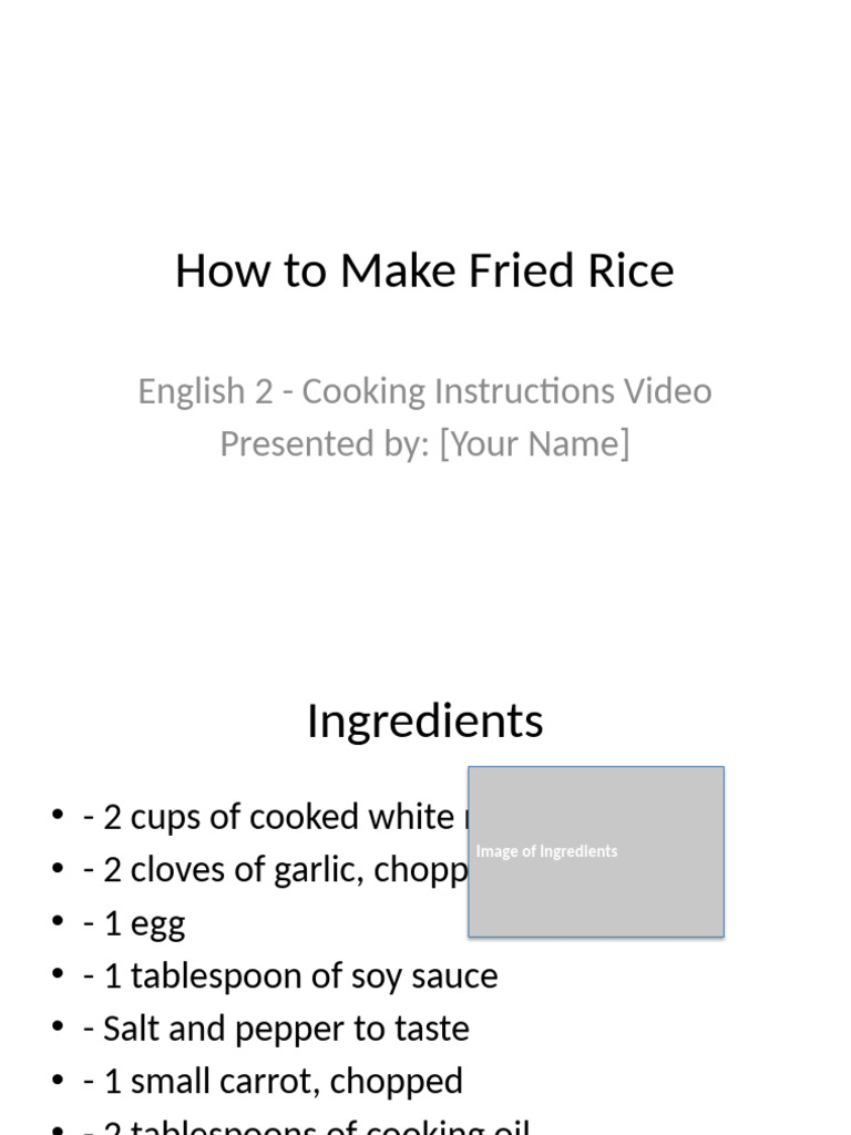 Step-by-Step Fried Rice Recipe | PDF