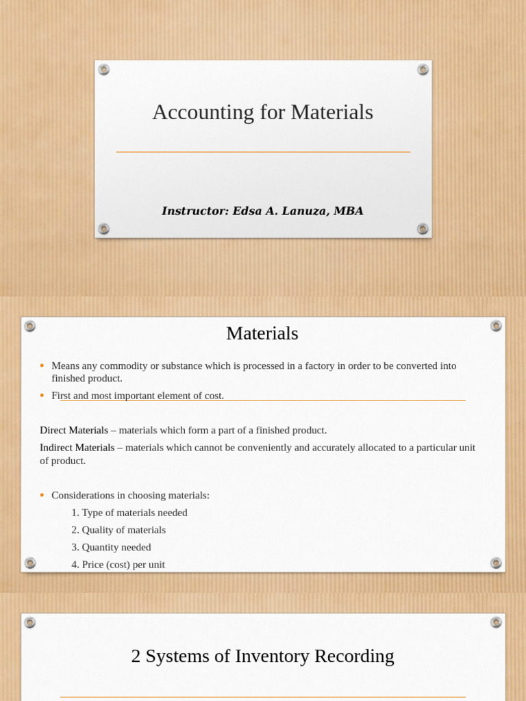 Accounting for Materials and Discounts | PDF | Inventory | Business ...