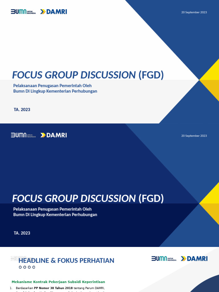 FGD Penugasan BUMN Kemenhub 2023 | PDF