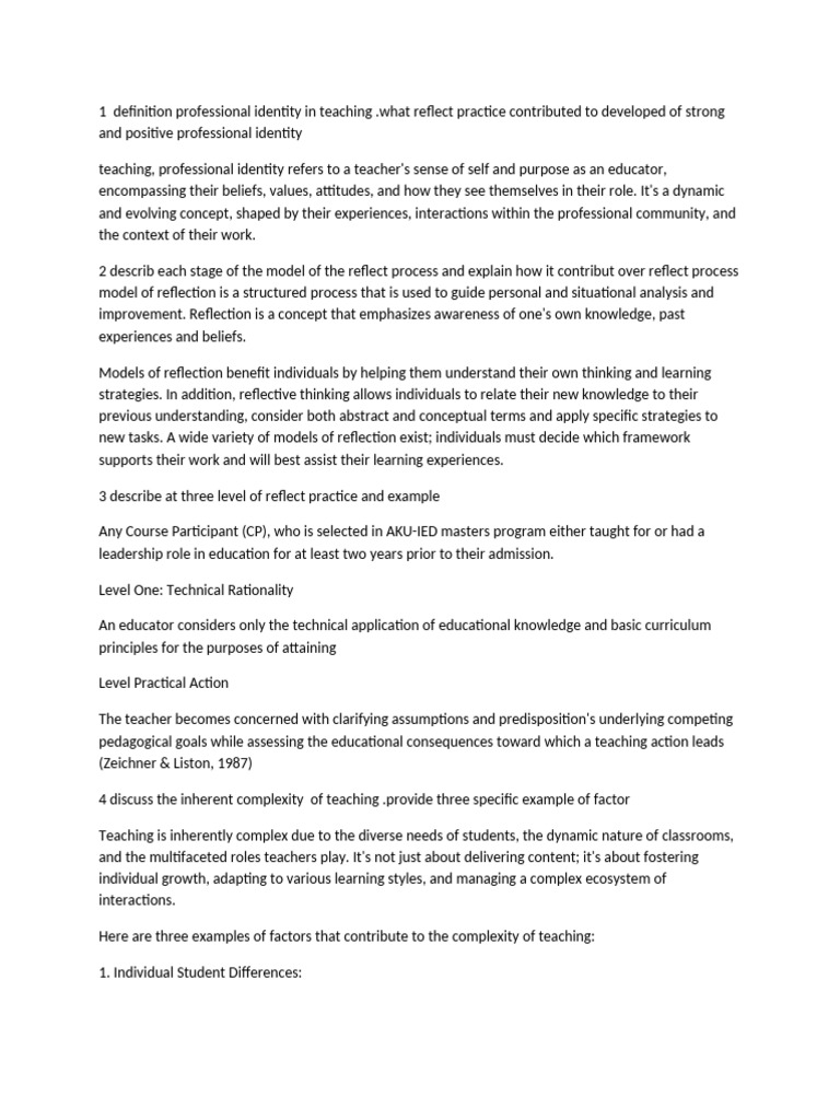 Understanding Professional Identity in Teaching | PDF | Learning | Teachers