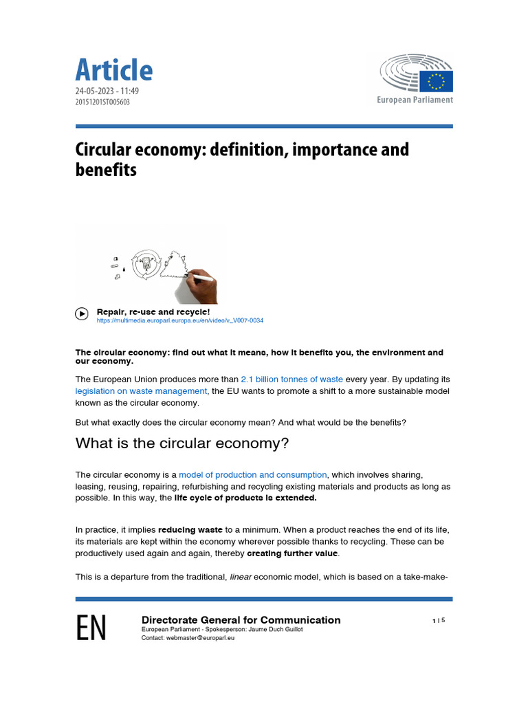 Understanding the Circular Economy Benefits | PDF | Recycling | Climate ...