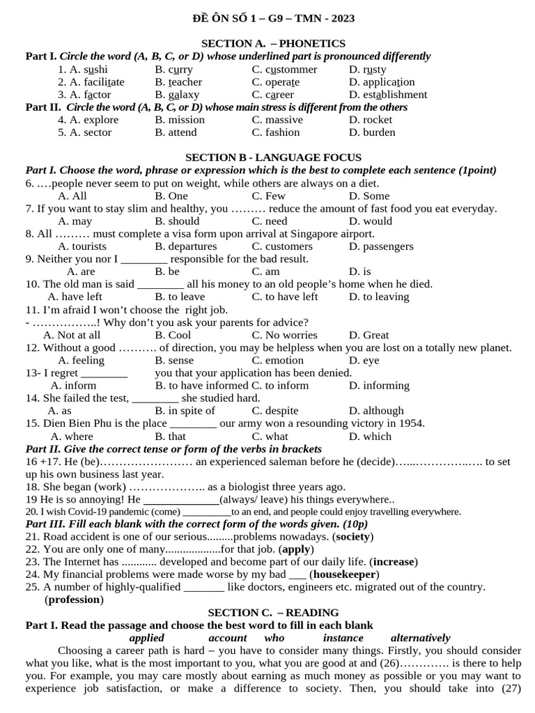 G9 Phonetics and Language Practice 2023 | PDF | Drink | Caffeine