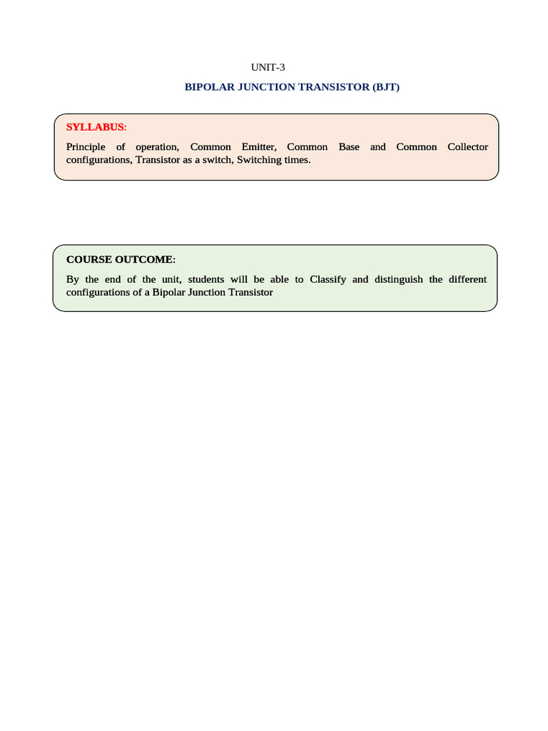 BJT Configurations and Operation Guide | PDF | Bipolar Junction ...
