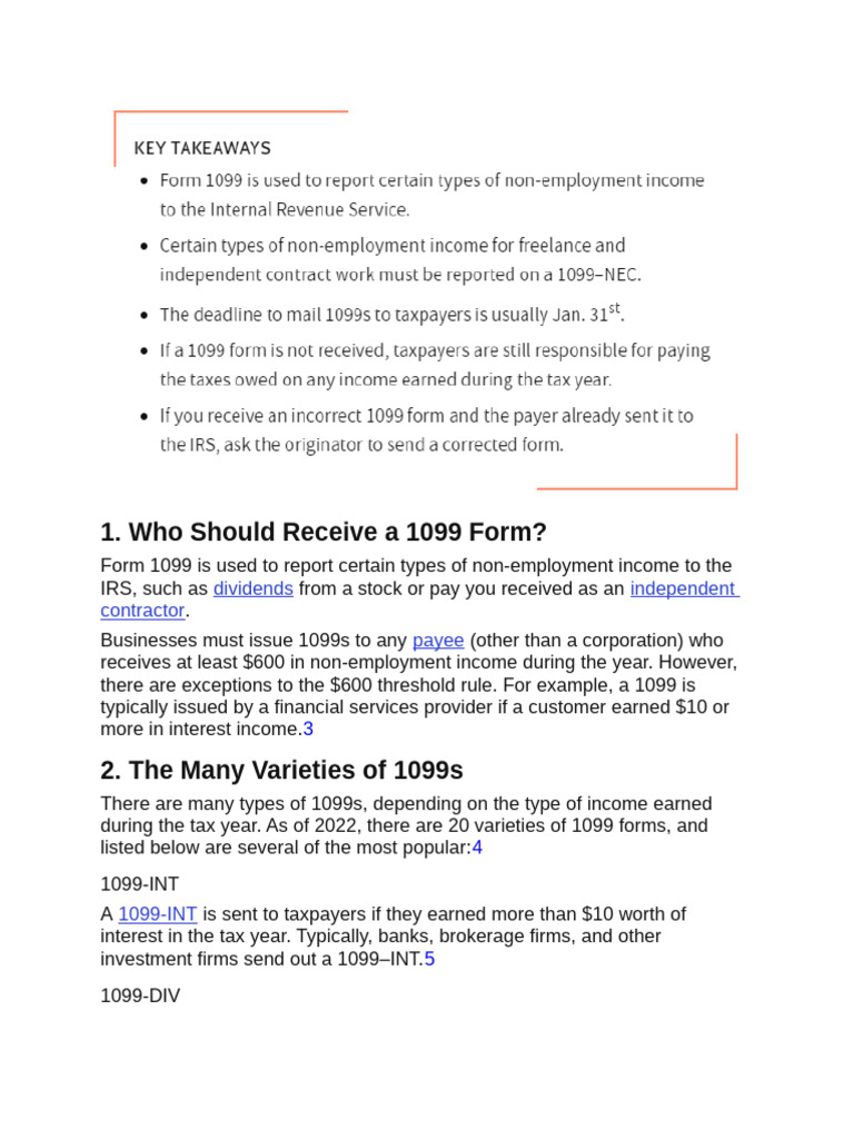 Understanding 1099 Forms and Recipients | PDF | Irs Tax Forms ...