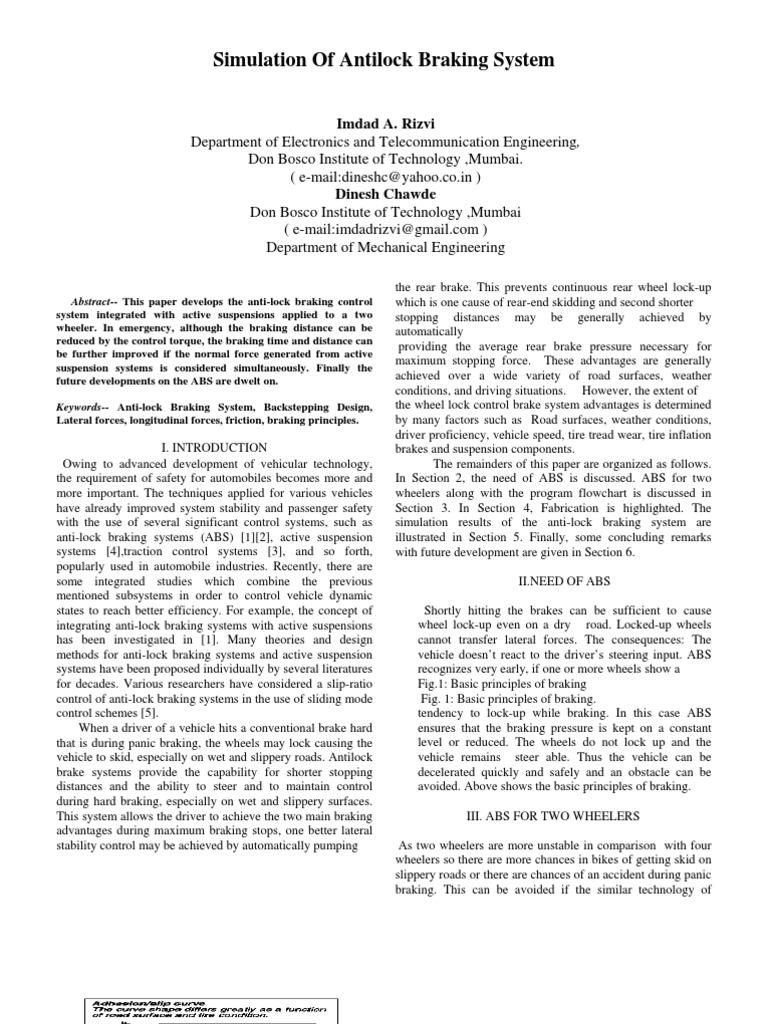 Anti-Lock Braking System Simulation | PDF | Anti Lock Braking System ...