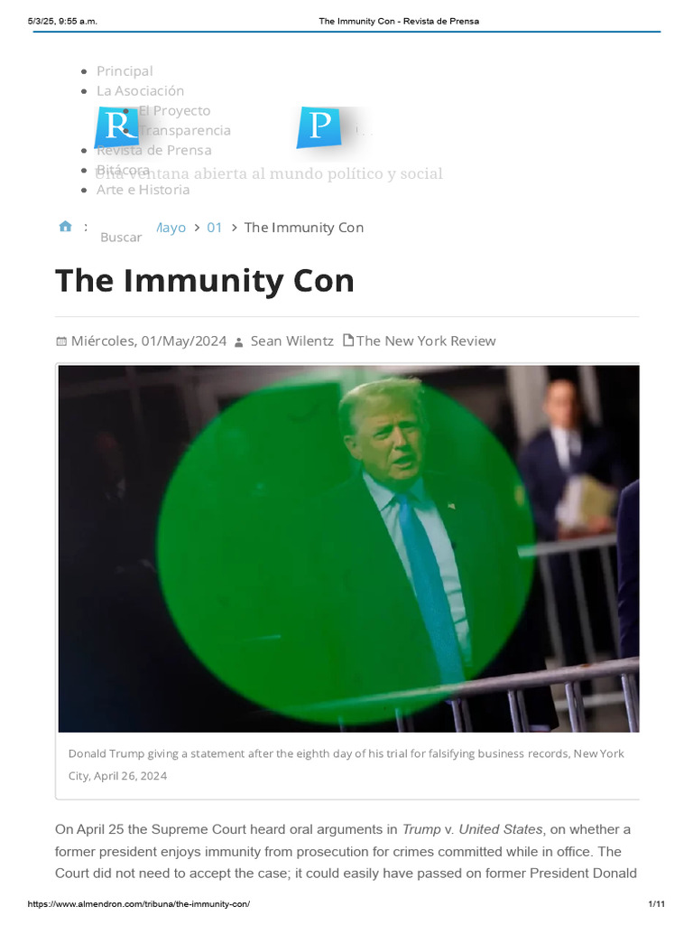 The Immunity Con - Revista de Prensa | PDF | Federal Government Of The ...
