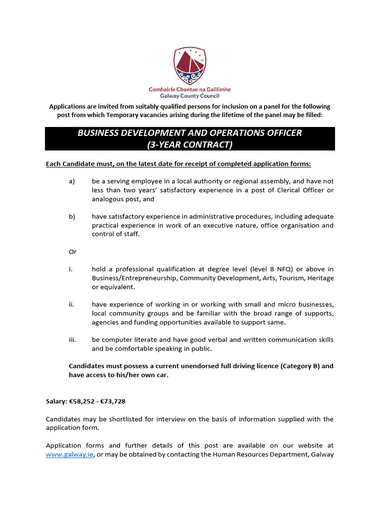 Business Dev & Op Officer Advert | PDF