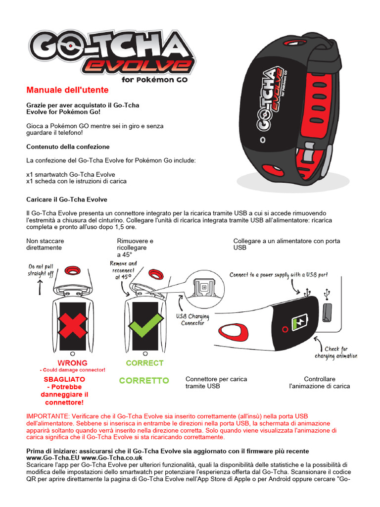 Go Tcha Evolve User Guide Ita IT | PDF