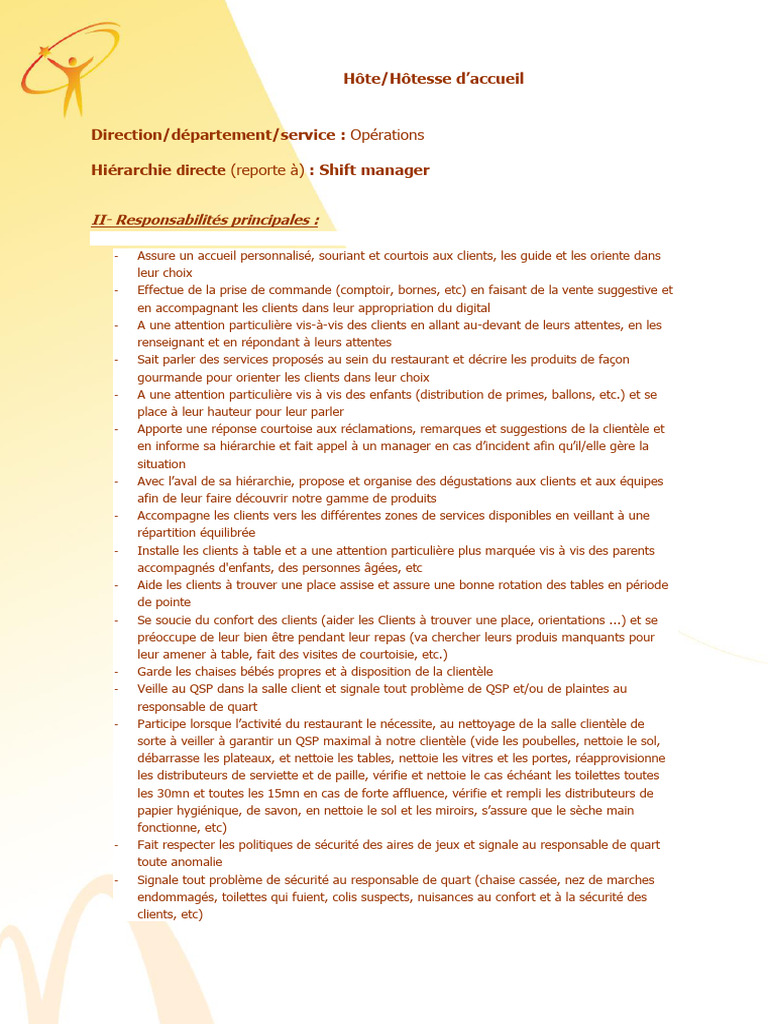 Accueil et Services Client au McCafé | PDF
