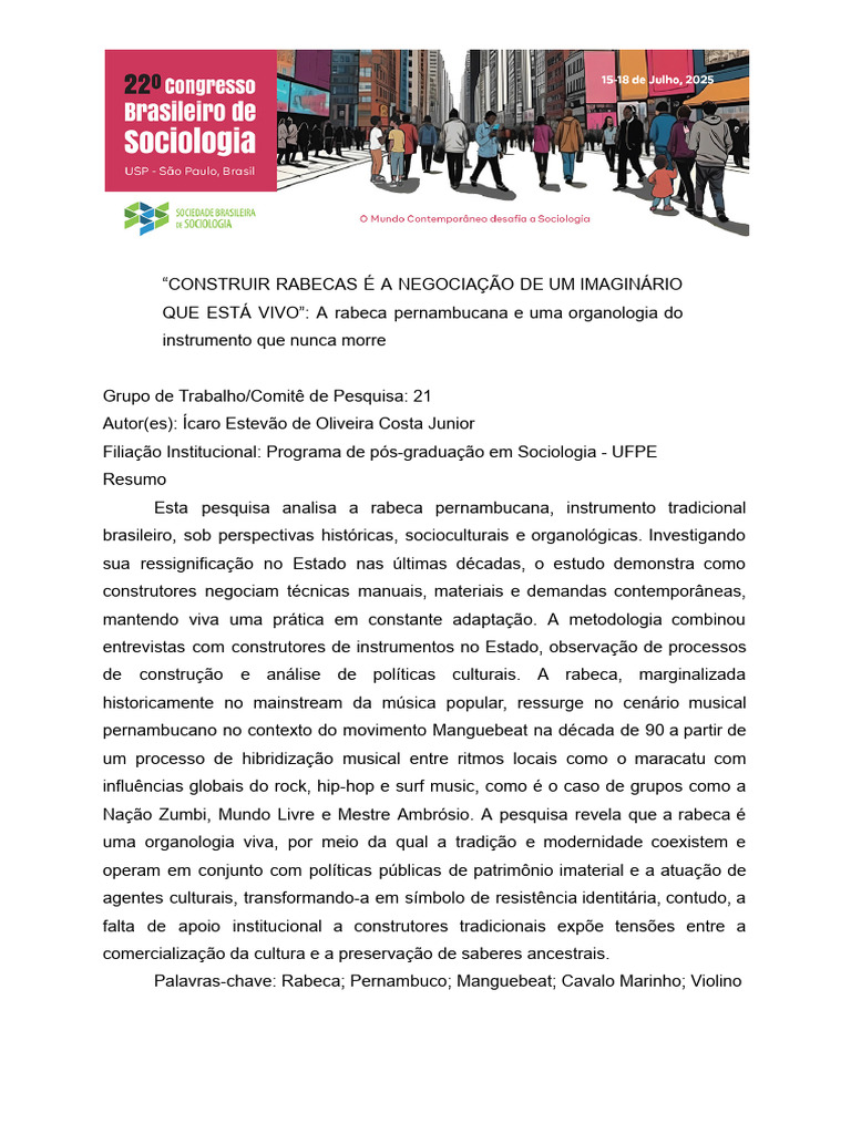 Rabeca Pernambucana: Tradição e Modernidade | PDF | Sociologia ...