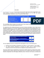 Draft Budget and Spain's Debt To GDP Projections