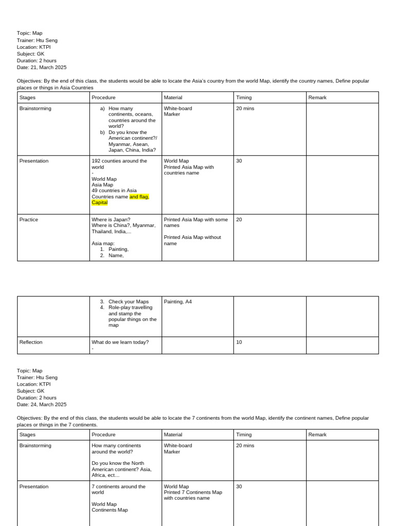 GK Lesson Plan Htu Seng 2 | PDF | Natural Environment