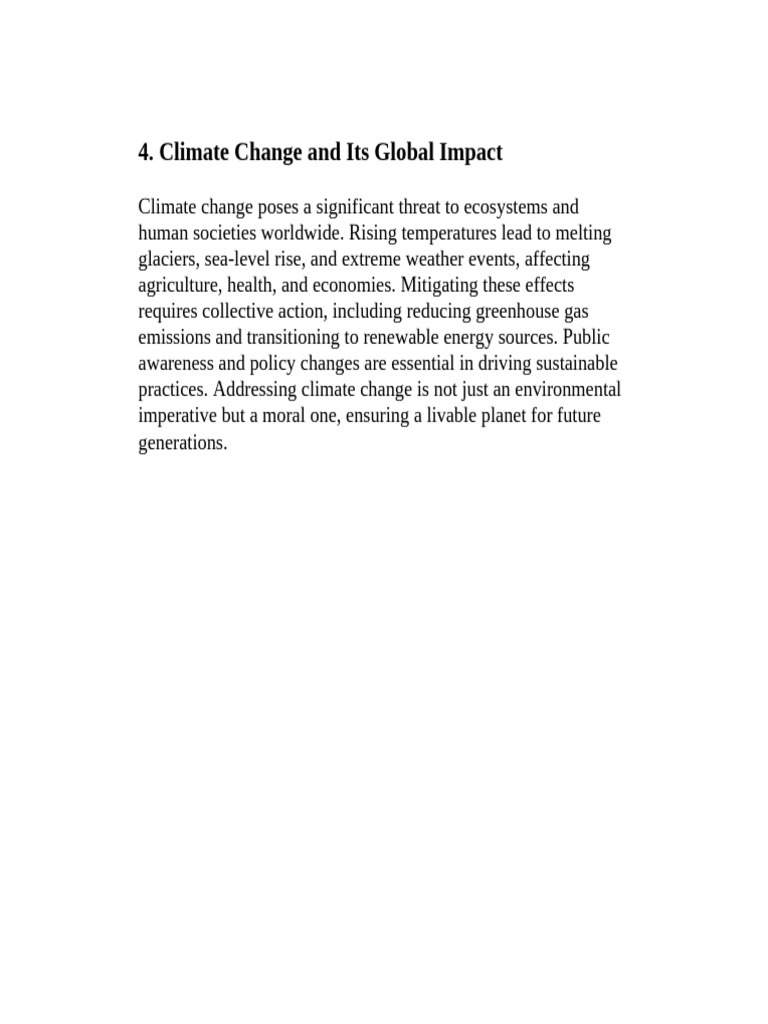 Global Impact of Climate Change | PDF