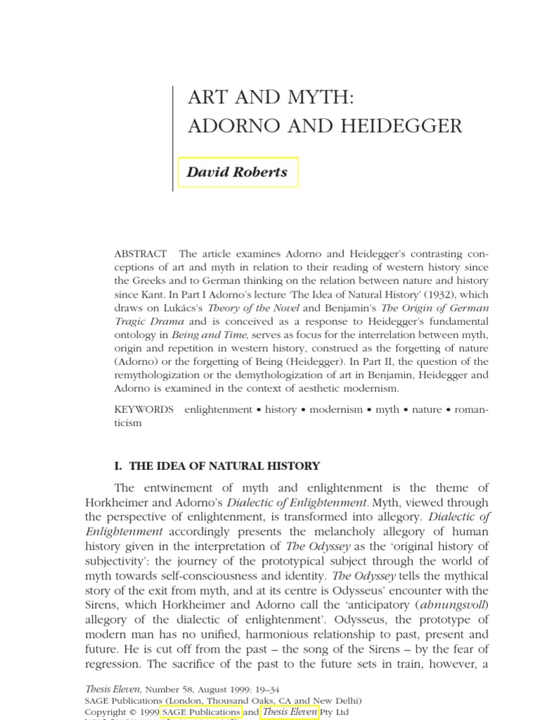 Adorno and Heidegger PDF Being And Time Martin Heidegger