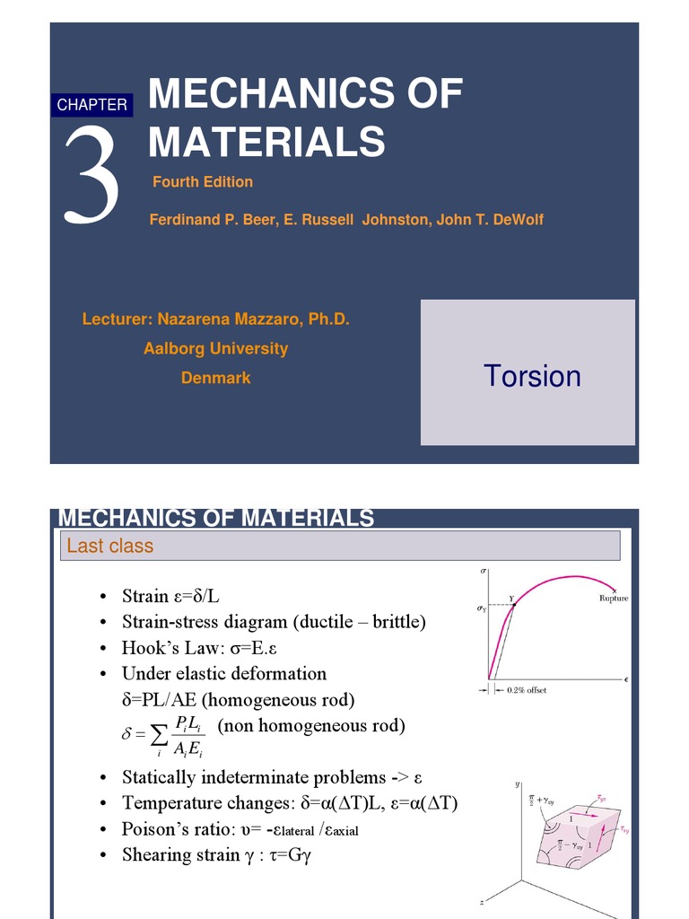 Mechanics of Materials: Torsion | PDF | Stress (Mechanics) | Strength ...