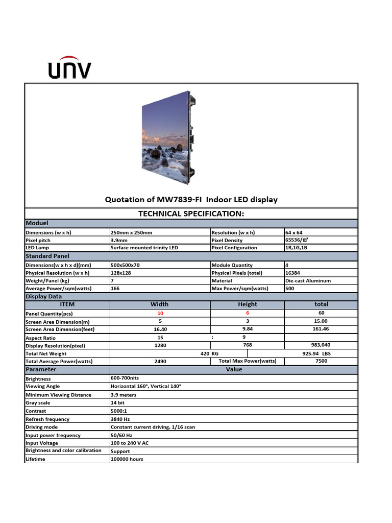 【Product Introduction】FE Series Indoor Fixed LED Quotation 5×3 | PDF ...