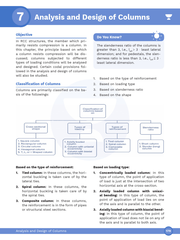RCC (Ch-7 Analysis and Design of Columns) | PDF | Column | Deformation ...