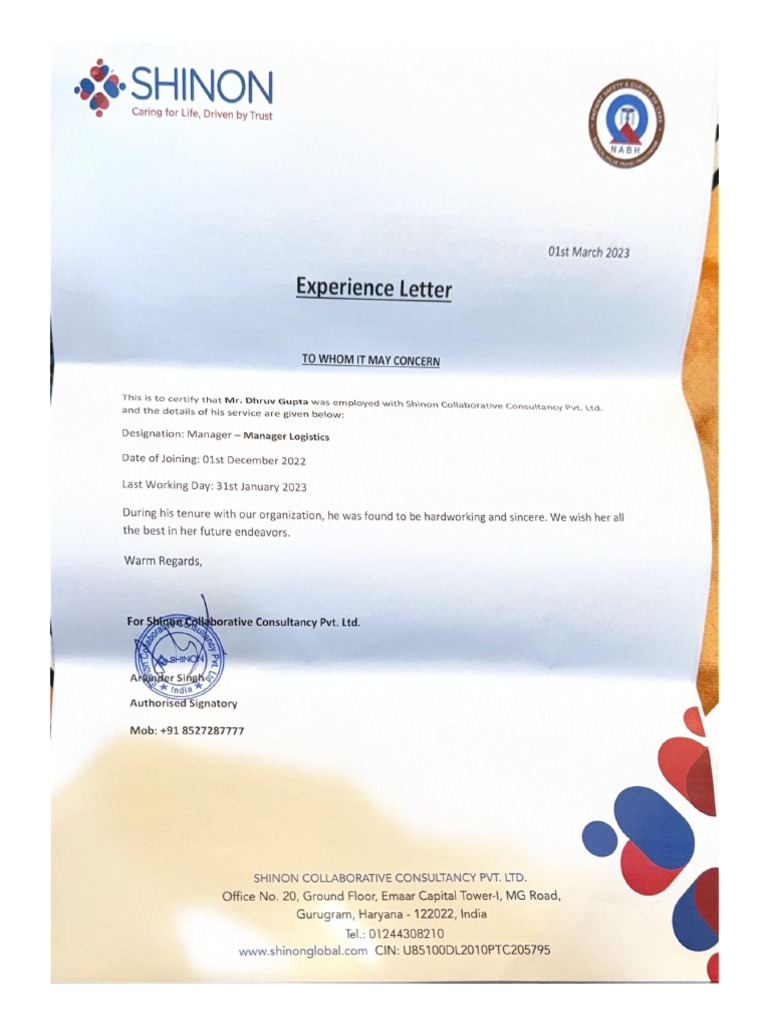Experience Letter | PDF