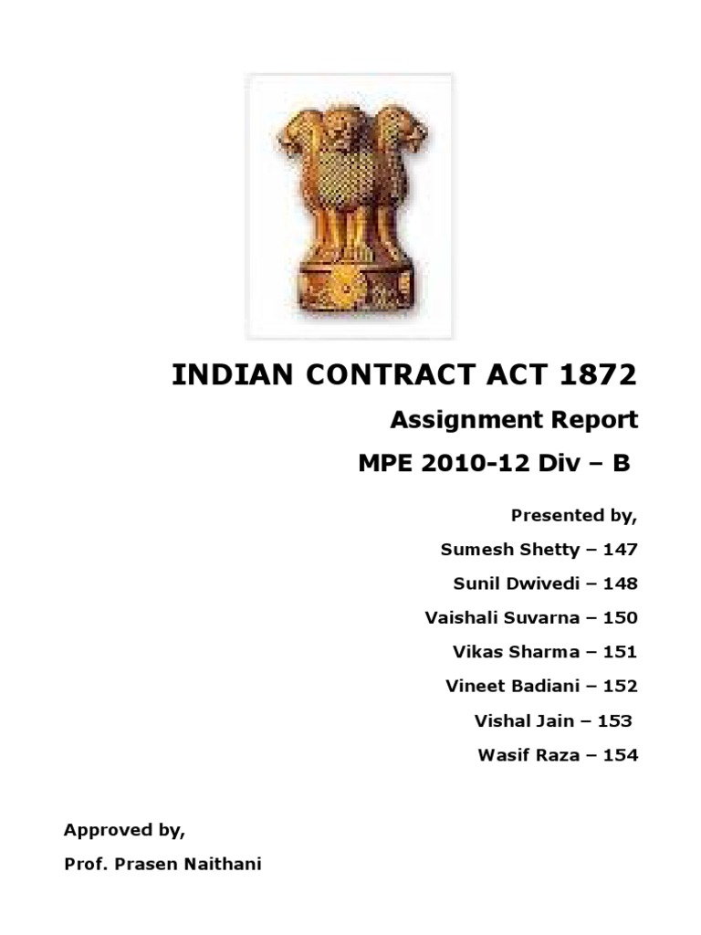 Indian Contract Act 1872 | PDF | Guarantee | Offer And Acceptance