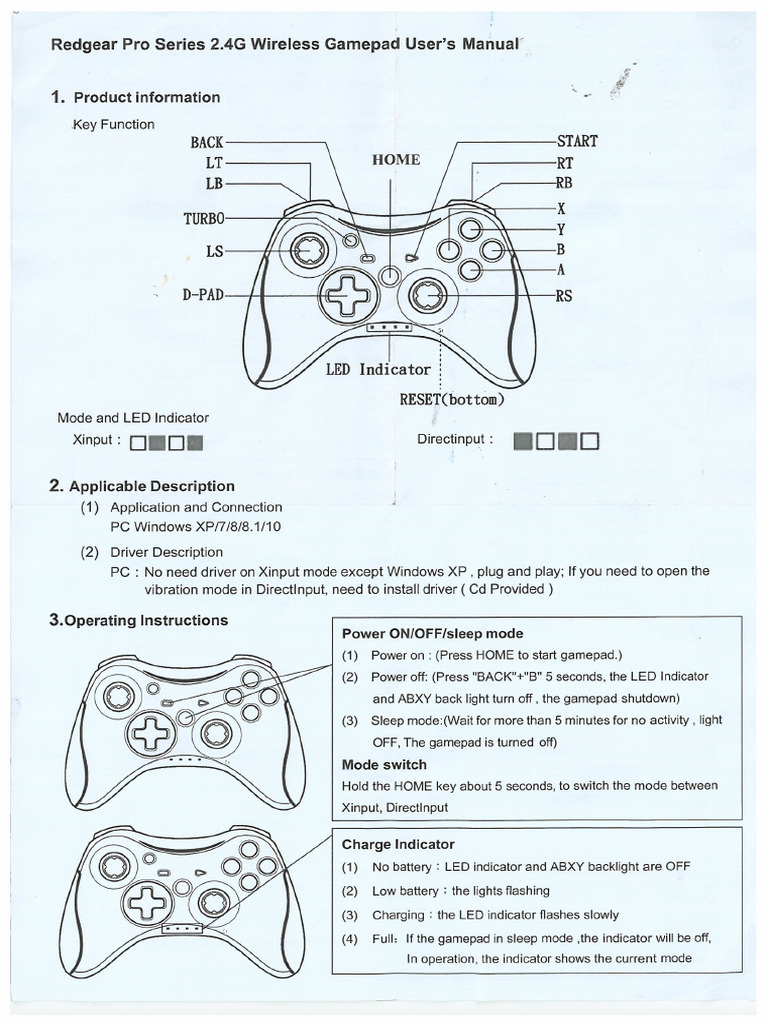 Gamepad Redgear User Manual - 23 Jan 2025 | PDF