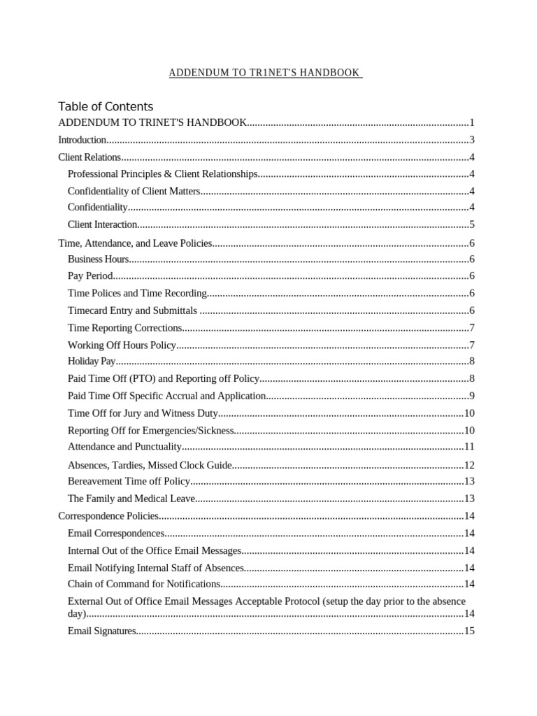 001 - Company Policy Addendum Word File | PDF | Confidentiality ...