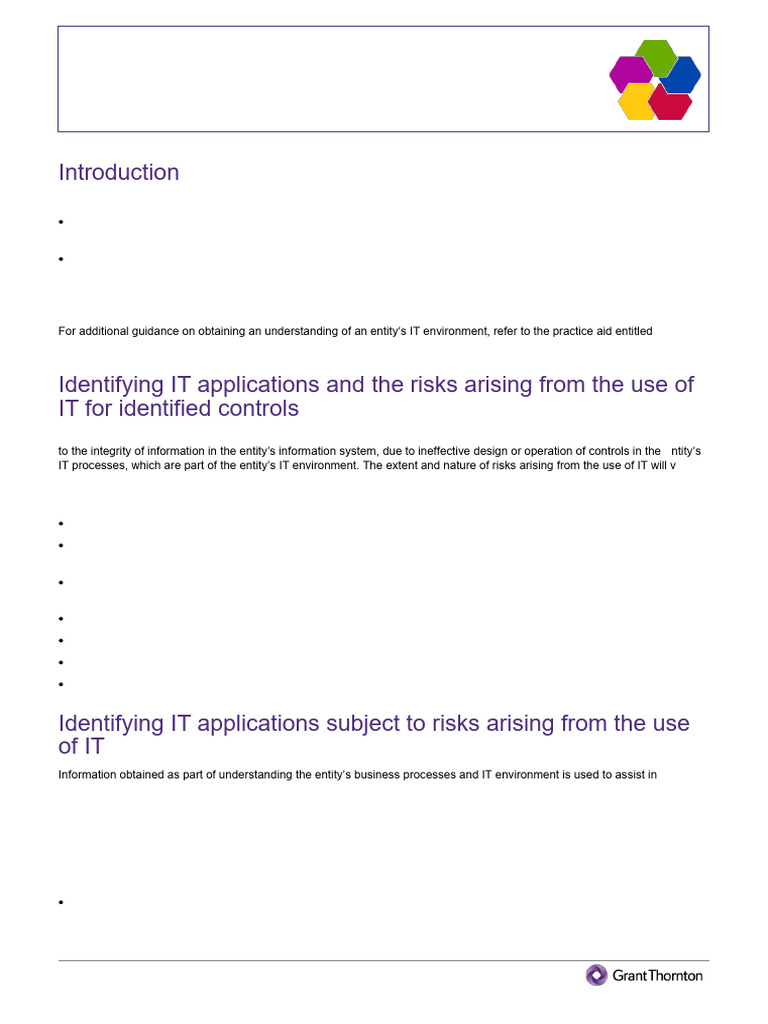 Practice Aid - Understanding Relevant IT General Controls October 2023 ...