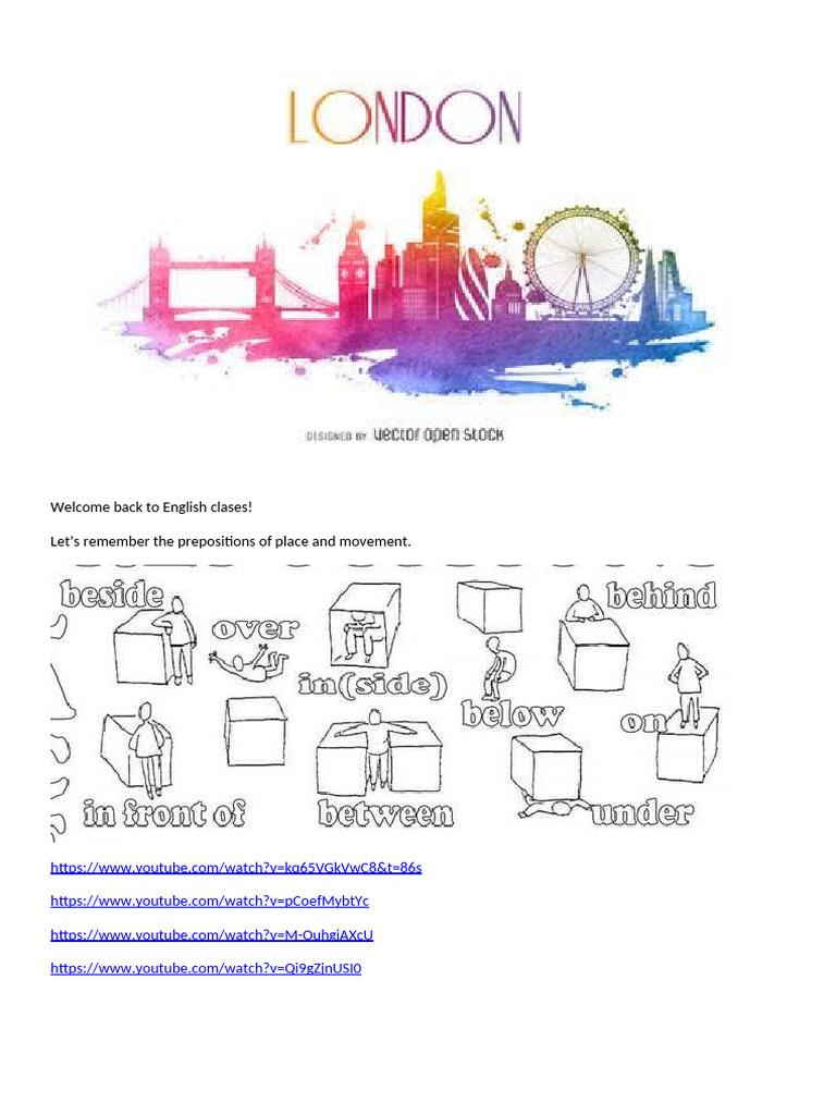 Prepositions of Place and Movement | PDF