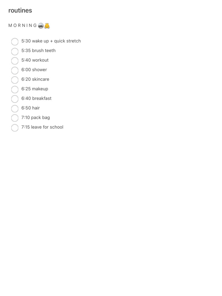 Morning Routine for School Success | PDF