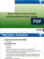 Basics of Safety in Battery Handling HSE Responsibilities of Task In-Charges