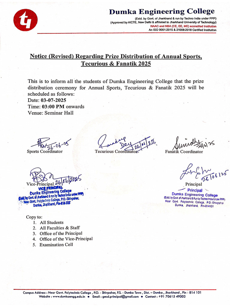 Prize Distribution 2025 | PDF