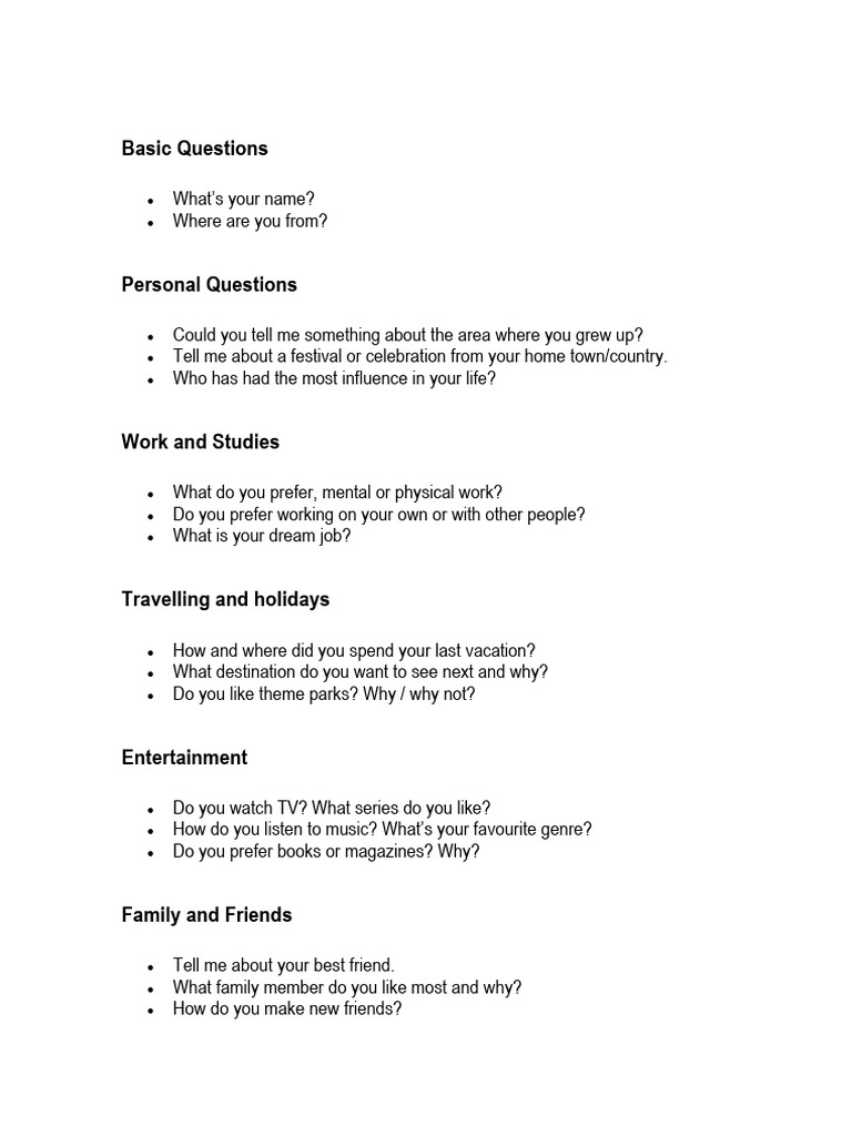 Comprehensive Guide to Personal Interview Questions | PDF
