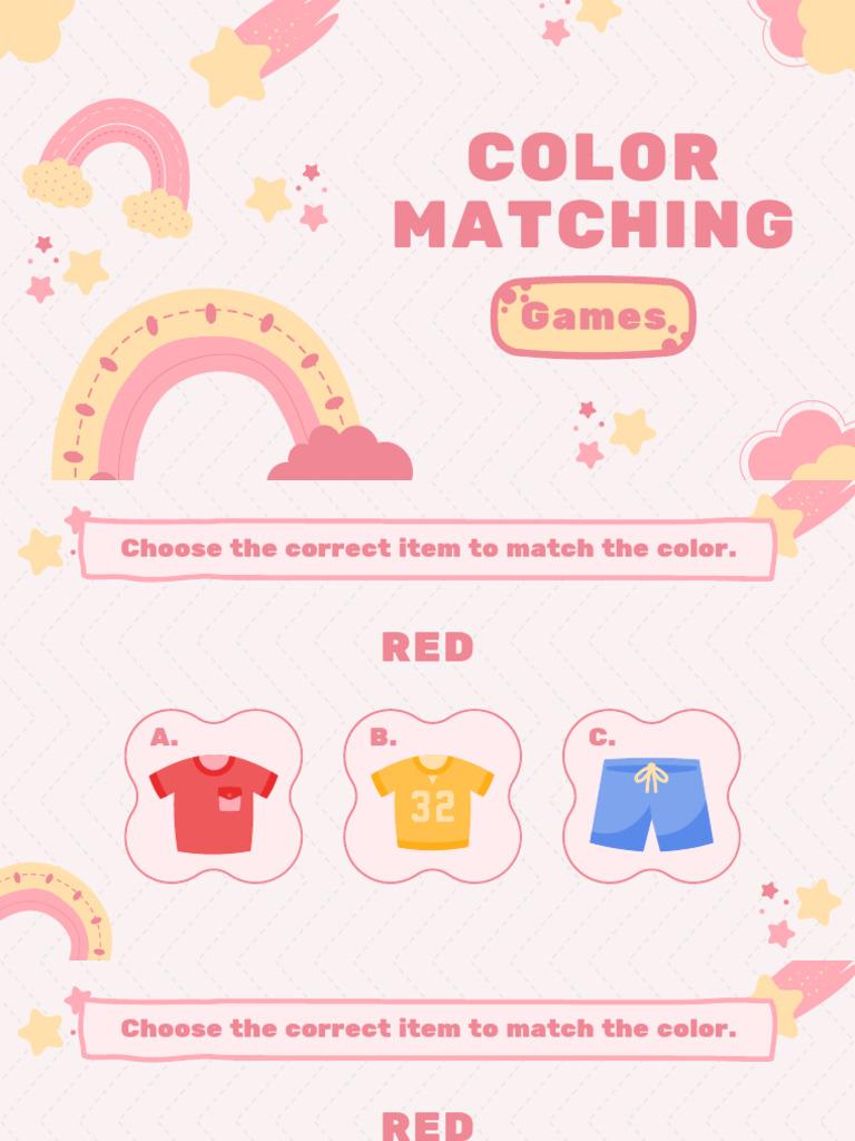 Color Matching Games Presentation in Pink Playful Style | PDF