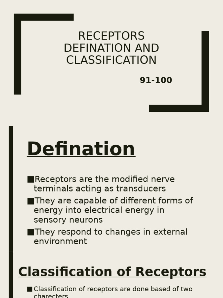 Proprioceptors and Receptor Classification | PDF