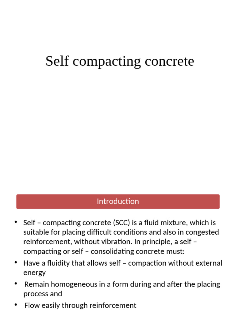 Self Compacting Concrete | PDF | Concrete | Viscosity