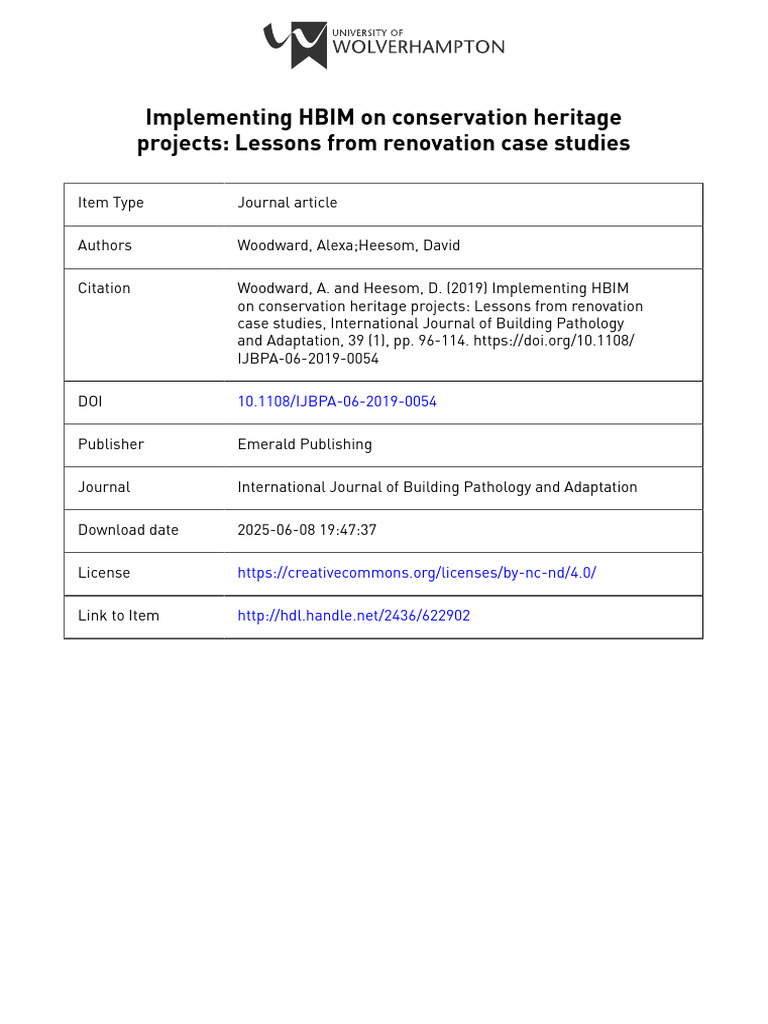 HBIM for Heritage Conservation Projects | PDF | Building Information ...