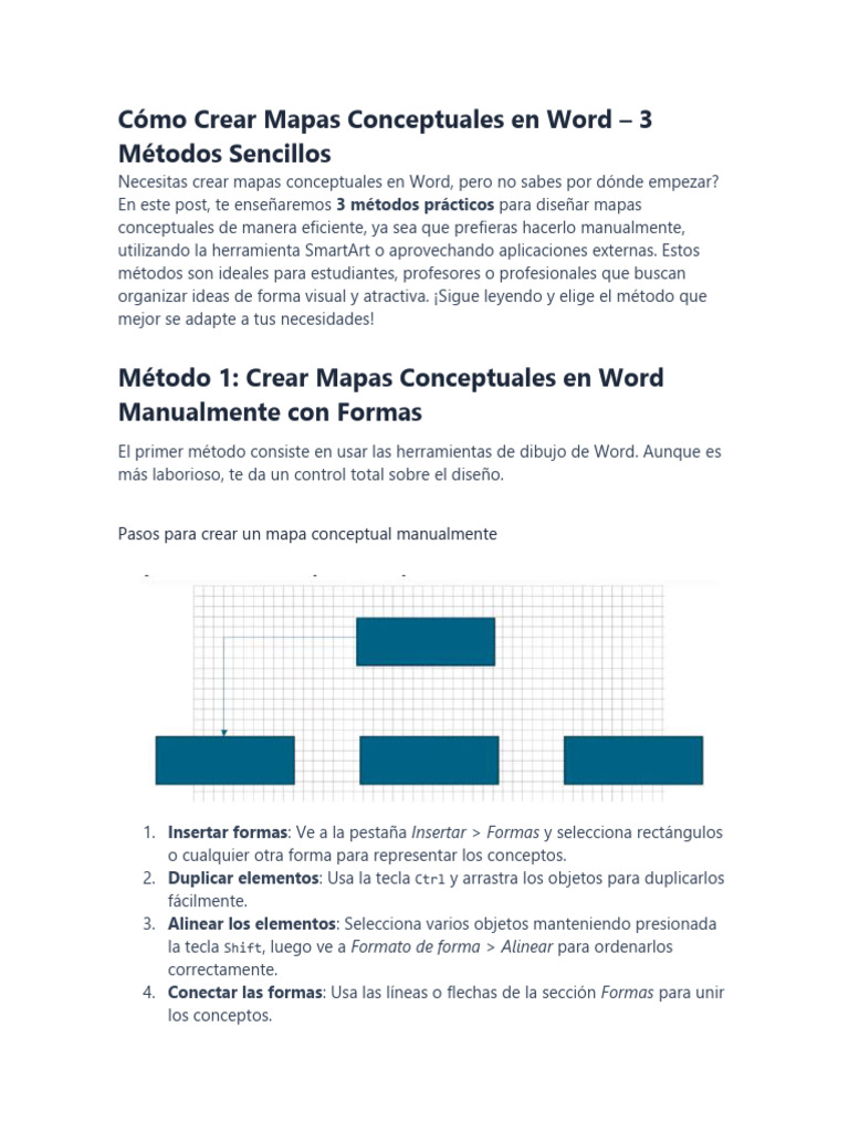Crear Mapas Conceptuales en Word | PDF | Microsoft Word | Diseño