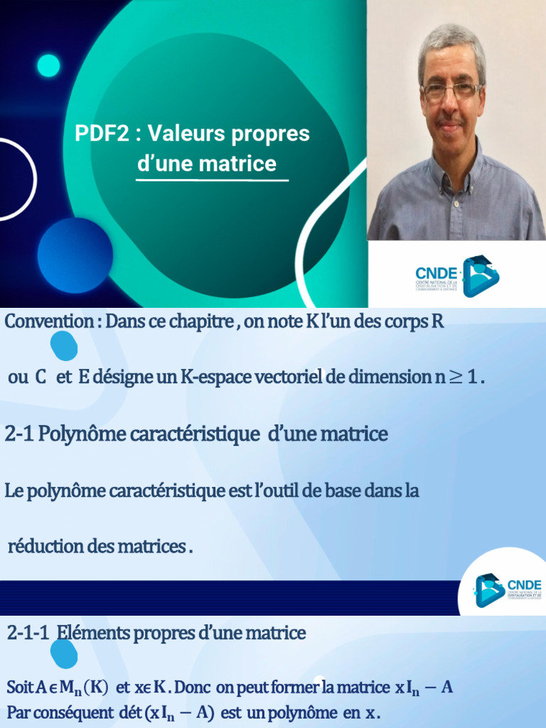 Valeurs Propres et Polynômes Caractéristiques PDF Valeur propre — free download