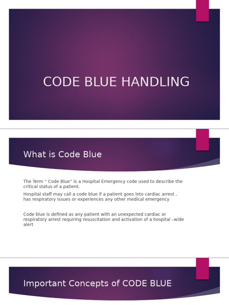 Code Blue Emergency Response Guide | PDF