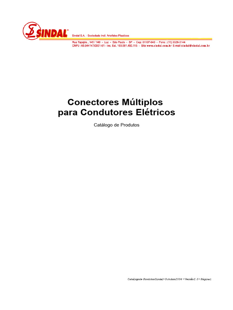 Catálogo de Conectores Elétricos Sindal | PDF | Conector elétrico