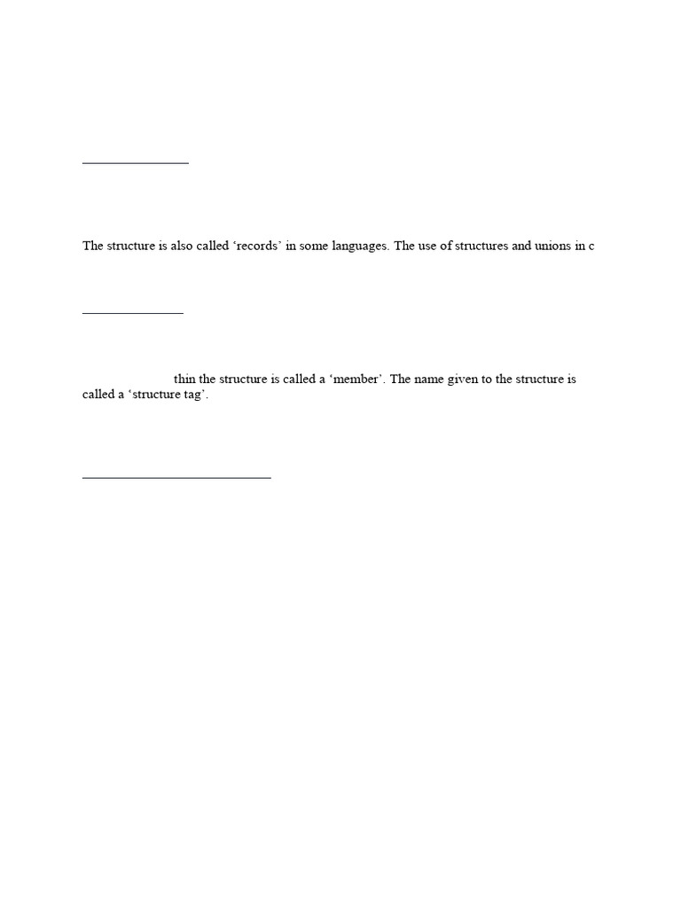 C Structures and Unions Explained | PDF | Pointer (Computer Programming ...