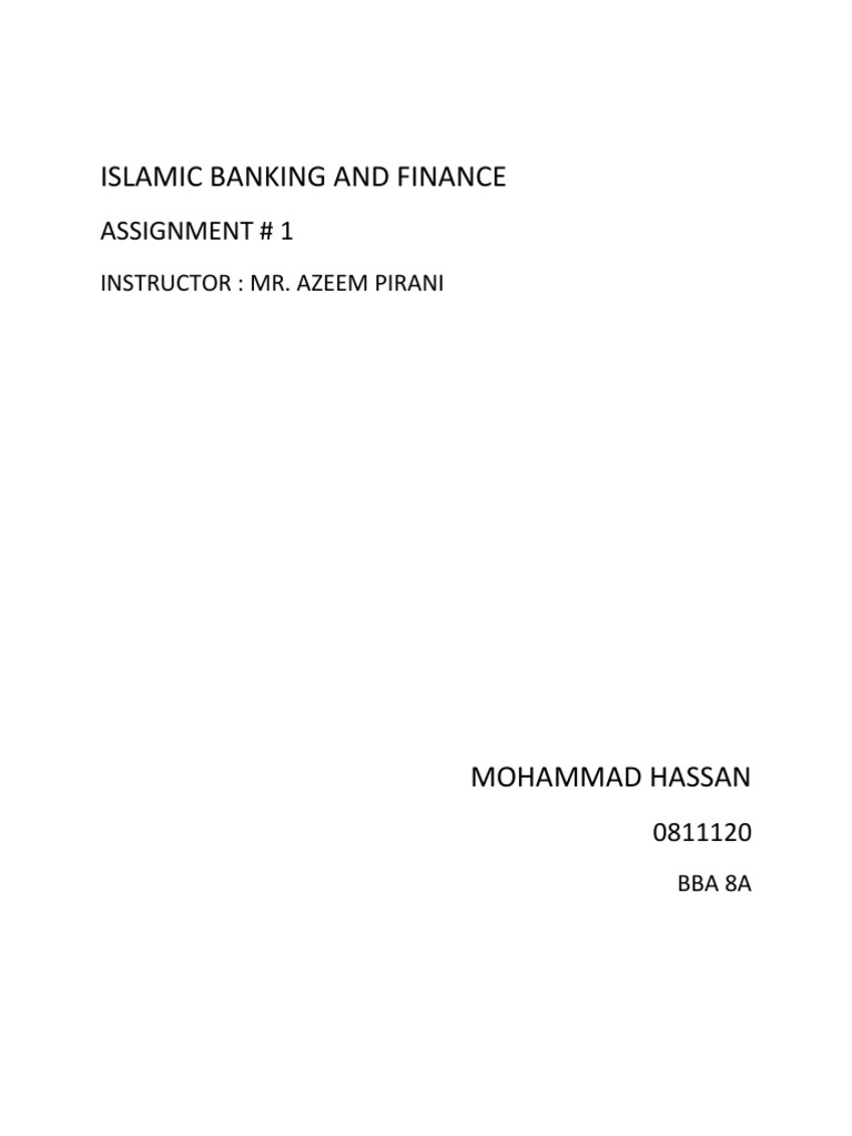 Islamic Banking and Finance Assignment 1 | PDF | Islamic Banking And ...
