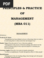 Principles & Practice OF Management (MBA 011)