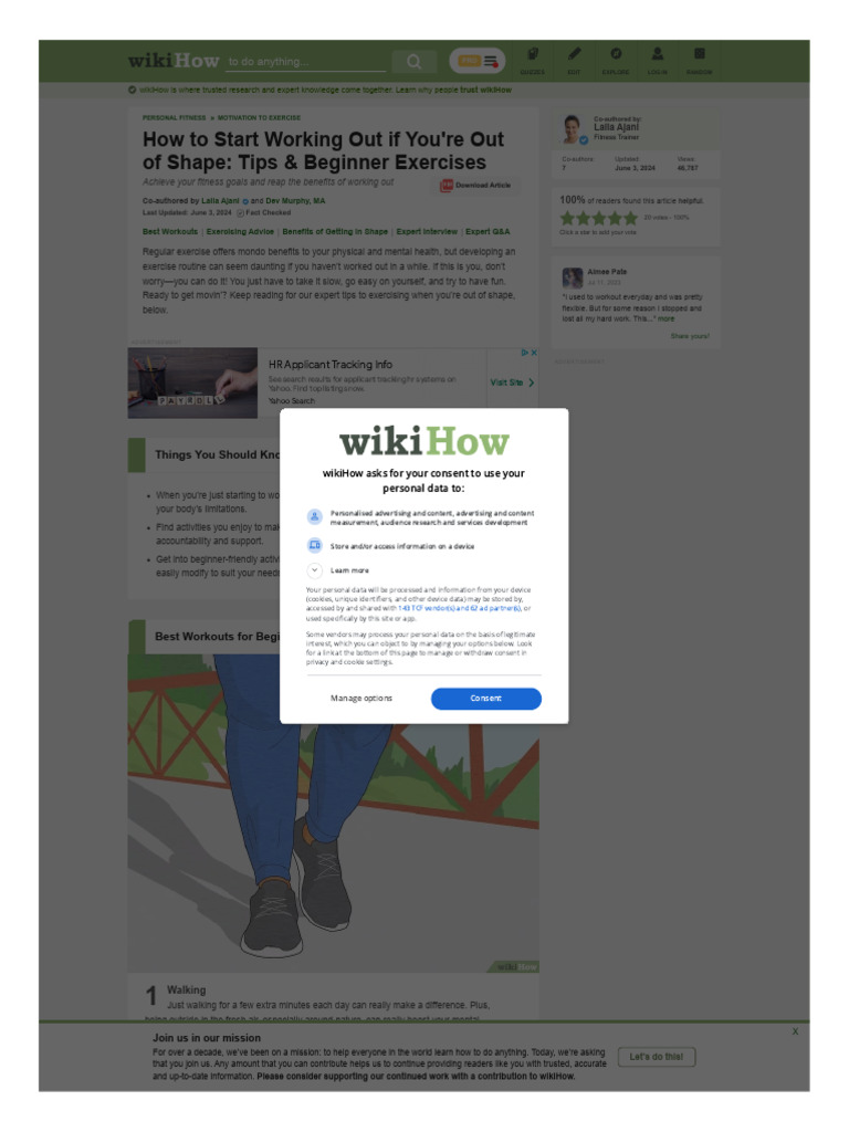 WWW Wikihow Com Start Exercising When You 27re Out of Shape | PDF ...