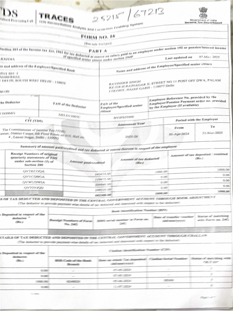 Form16 Ravinder | PDF